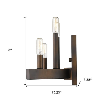 Four Light Bronze Metal Vintage Wall Sconce Home Decor > Lighting > Wall Lighting > Wall Sconces TriadCommerceInc Default Title