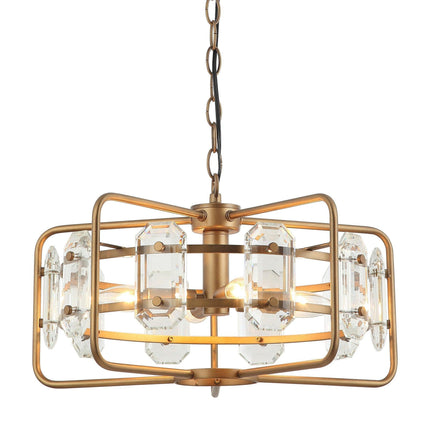 4-Light Golden Black Modern Crystal Pendant Light Home Decor > Lighting > Ceiling Lights > Pendant Lights TriadCommerceInc
