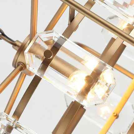 4-Light Golden Black Modern Crystal Pendant Light Home Decor > Lighting > Ceiling Lights > Pendant Lights TriadCommerceInc