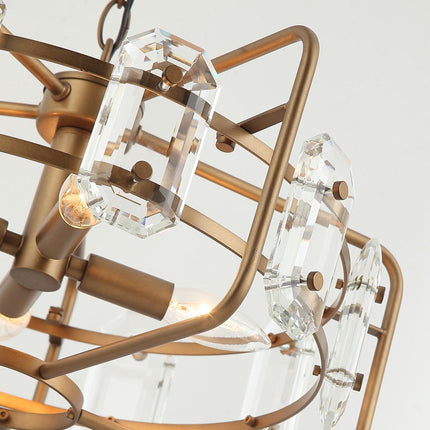 4-Light Golden Black Modern Crystal Pendant Light Home Decor > Lighting > Ceiling Lights > Pendant Lights TriadCommerceInc