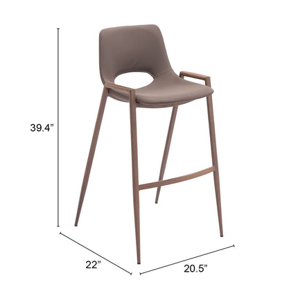 Desi Barstool (Set of 2) Brown & Walnut Barstools TriadCommerceInc