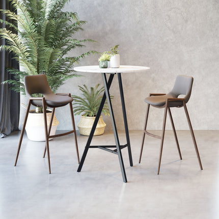 Desi Barstool (Set of 2) Brown & Walnut Barstools TriadCommerceInc
