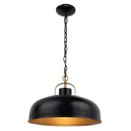 Ambert 1-Light Black Rustic Metal Dimmable Pendant Light 吊灯 TriadCommerceInc Black