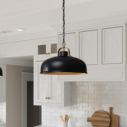 Ambert 1-Light Black Rustic Metal Dimmable Pendant Light 吊灯 TriadCommerceInc