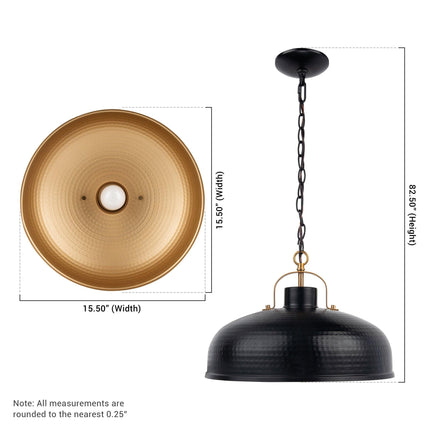 Ambert 1-Light Black Rustic Metal Dimmable Pendant Light 吊灯 TriadCommerceInc