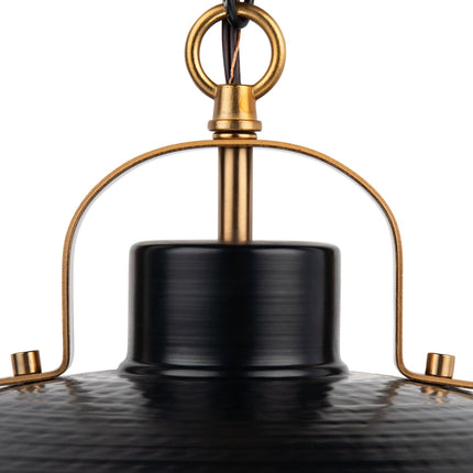 Ambert 1-Light Black Rustic Metal Dimmable Pendant Light 吊灯 TriadCommerceInc