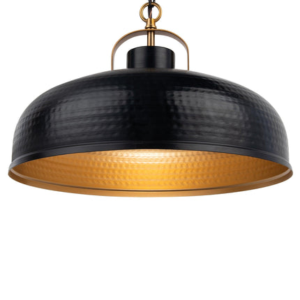 Ambert 1-Light Black Rustic Metal Dimmable Pendant Light 吊灯 TriadCommerceInc