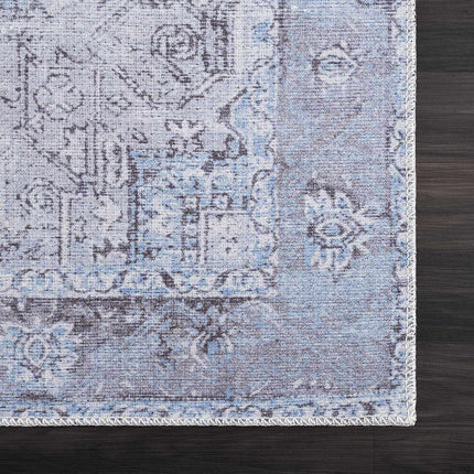 Ice Blue Flat Pile Washable Rug - Clearance Rugs TriadCommerceInc