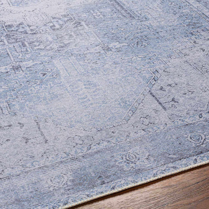 Ice Blue Flat Pile Washable Rug - Clearance Rugs TriadCommerceInc