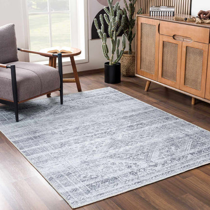 Barny Gray Blue Washable Rug Rugs TriadCommerceInc