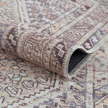 Barny Tan Flat Pile Washable Rug Rugs TriadCommerceInc