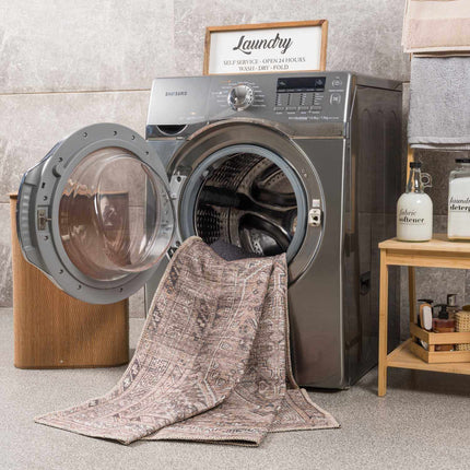 Barny Brown Flat Pile Washable Rug Rugs TriadCommerceInc