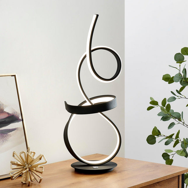 Amsterdam Black Table Lamp LED Strip Touch Dimmer Table Lamp TriadCommerceInc
