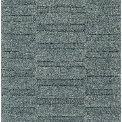 Idaho Broken-Stiped Petrol Blue Wool Rug | Our PNW Home X Livabliss Rugs TriadCommerceInc
