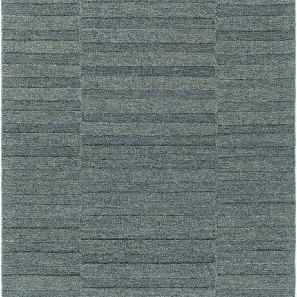 Idaho Broken-Stiped Petrol Blue Wool Rug | Our PNW Home X Livabliss Rugs TriadCommerceInc