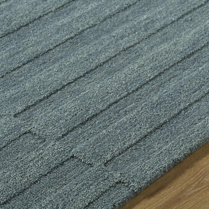 Idaho Broken-Stiped Petrol Blue Wool Rug | Our PNW Home X Livabliss Rugs TriadCommerceInc