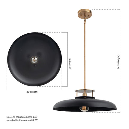 Beacon 1-Light Modern Gold & Black Pendant Light 20-Inch Home Decor > Lighting > Ceiling Lights > Pendant Lights TriadCommerceInc