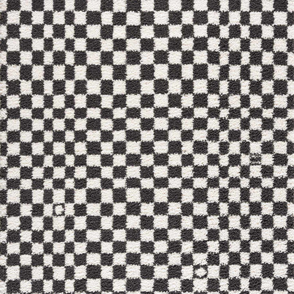 Kieu Black & White Checkered Shag Rug Rugs TriadCommerceInc