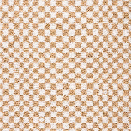 Kieu Mustard & Ivory Checkered Area Rug Rugs TriadCommerceInc