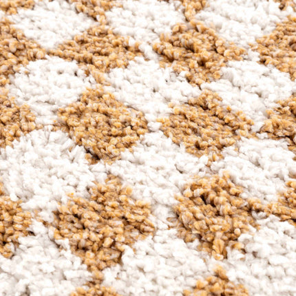 Kieu Mustard & Ivory Checkered Area Rug Rugs TriadCommerceInc
