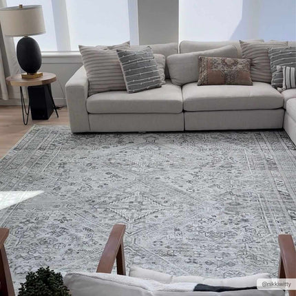 Barny Sage Flat Pile Washable Rug Rugs TriadCommerceInc