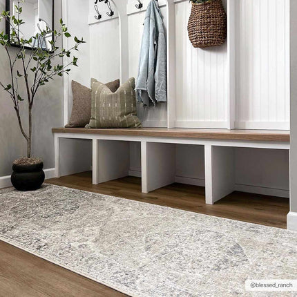 Rudo Blue Flat Pile Washable Rug Rugs TriadCommerceInc