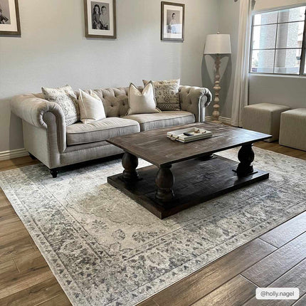 Rudo Blue Flat Pile Washable Rug Rugs TriadCommerceInc