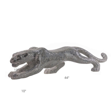 Boli Panther Sculpture // Glass and Chrome Sculpture TriadCommerceInc