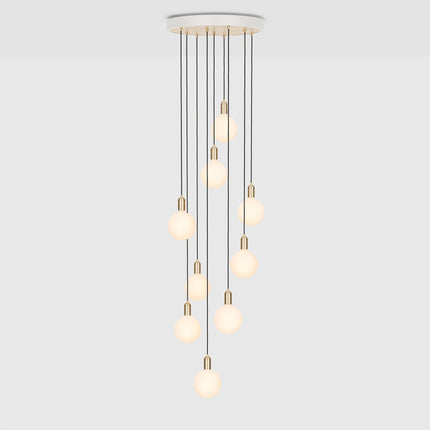 Nine Pendant Light in Brass + Sphere IV Cluster Pendants TriadCommerceInc Brass