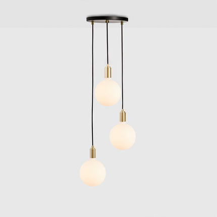 Triple Pendant Light in Brass + Sphere IV Home Decor > Lighting > Ceiling Lights > Pendant Lights TriadCommerceInc Brass Black Canopy