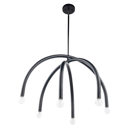 Caboche Mid-Century Modern Black Dimmable 6-Light Chandelier Home Decor > Lighting > Ceiling Lights > Chandelier TriadCommerceInc