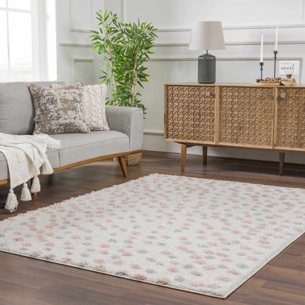 Cansu Pink & Cream Dotted Area Rug Rugs TriadCommerceInc 5'3" x 7' Rectangle