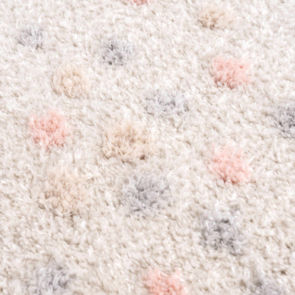 Cansu Pink & Cream Dotted Area Rug Rugs TriadCommerceInc