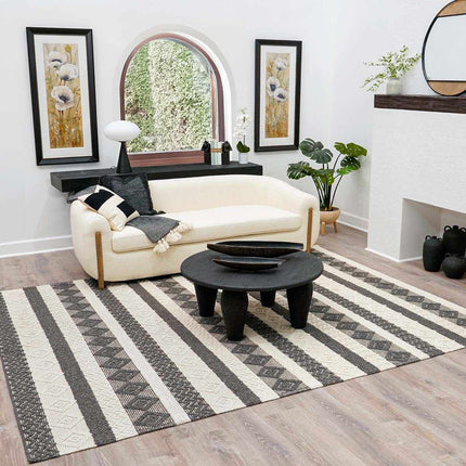 Whittington Black&White Wool Rug - Clearance Rugs TriadCommerceInc