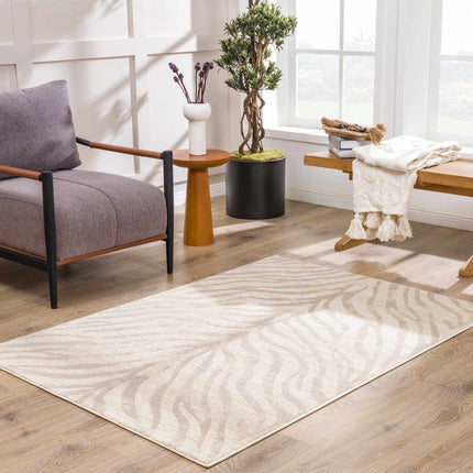 Beige Manteca Zebra Print Area Rug Rugs TriadCommerceInc 3'11" x 5'7" Rectangle