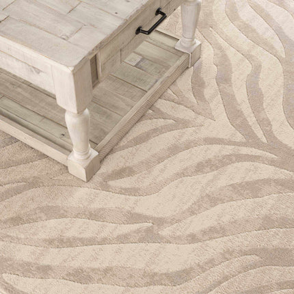 Beige Manteca Zebra Print Area Rug Rugs TriadCommerceInc
