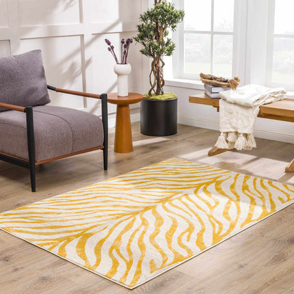 Yellow Terra Zebra Print Area Rug - Clearance Rugs TriadCommerceInc 3'11" x 5'7" Rectangle