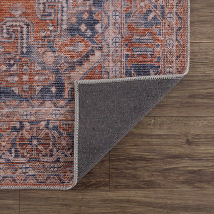 Taber Burnt Orange Washable Rug Rugs TriadCommerceInc