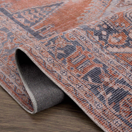 Taber Burnt Orange Washable Rug Rugs TriadCommerceInc