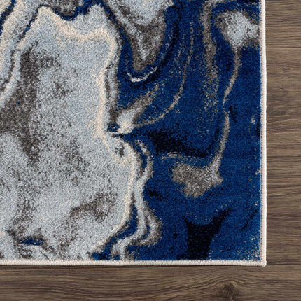 Glendon Cream Blue Marble Rug Rugs TriadCommerceInc