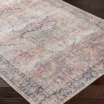 Pink Dunshaughlin Distressed Washable Area Rug - Clearance Rugs TriadCommerceInc