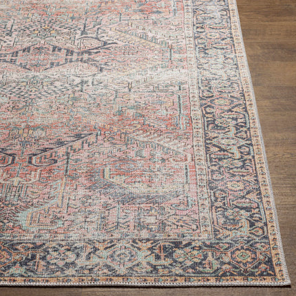 Pink Dunshaughlin Distressed Washable Area Rug - Clearance Rugs TriadCommerceInc