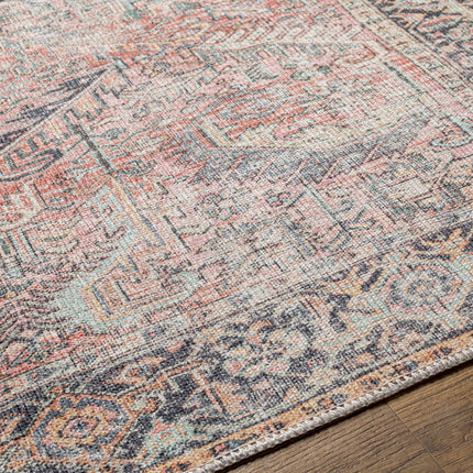 Pink Dunshaughlin Distressed Washable Area Rug - Clearance Rugs TriadCommerceInc