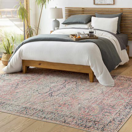 Pink Dunshaughlin Distressed Washable Area Rug - Clearance Rugs TriadCommerceInc