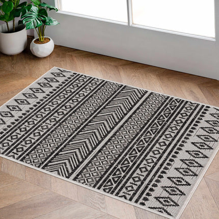 Imboden Black&White Outdoor Rug Rugs TriadCommerceInc 2' x 2'11" Rectangle