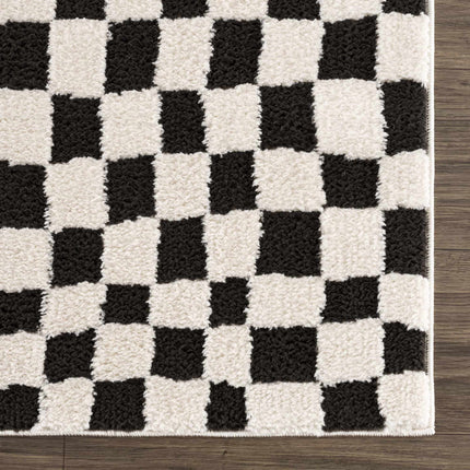 Lajos Black & White Checkered Area Rug Rugs TriadCommerceInc