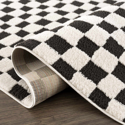 Lajos Black & White Checkered Area Rug Rugs TriadCommerceInc