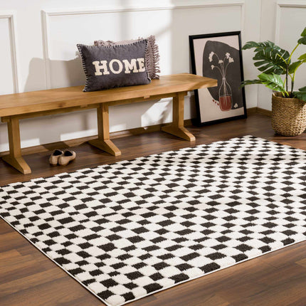 Lajos Black & White Checkered Area Rug Rugs TriadCommerceInc