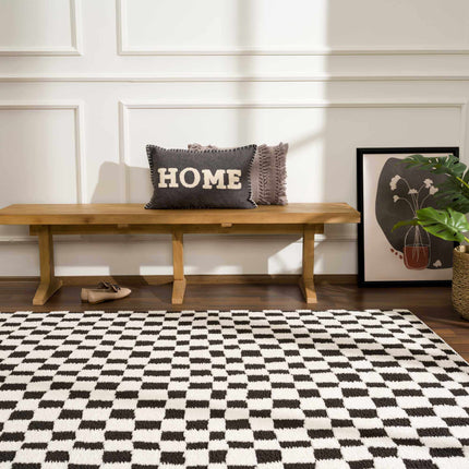 Lajos Black & White Checkered Area Rug Rugs TriadCommerceInc