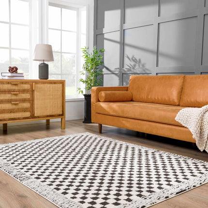Leryn Black & White Checkered Area Rug Rugs TriadCommerceInc